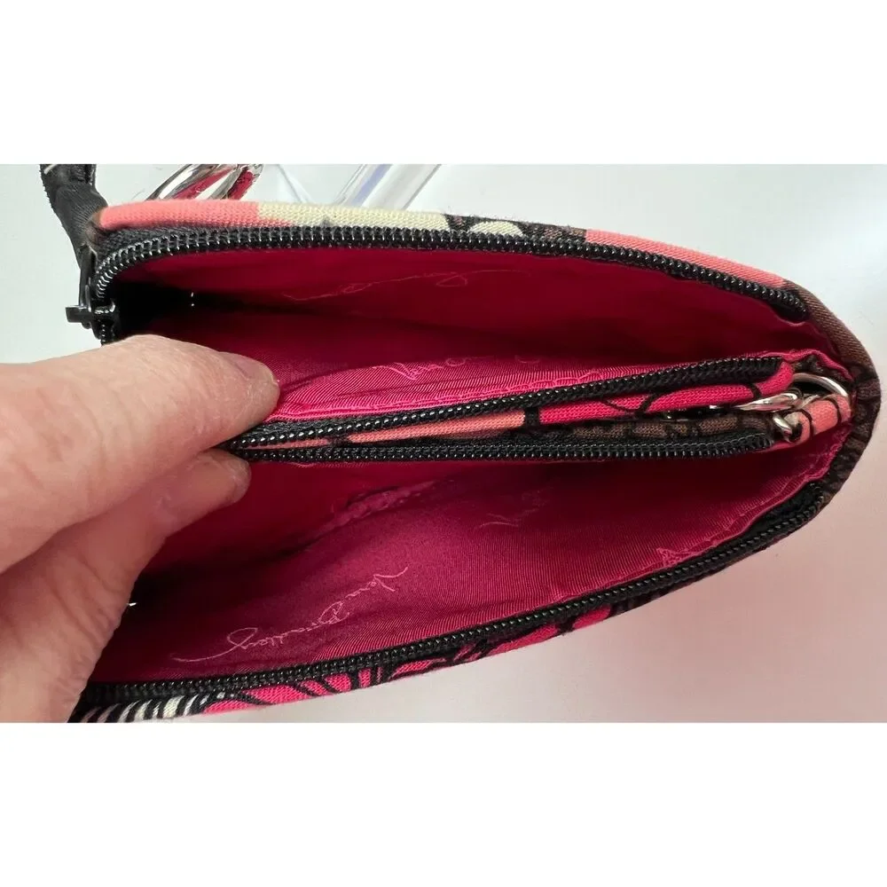 Vera Bradley Mocha Rouge Double ID Wristlet/Wallet